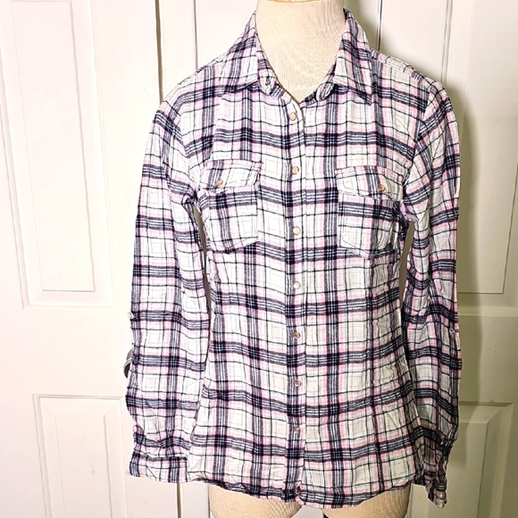 YMI USA Plaid Button-Up Shirt W/pearl Snaps. Size Meduim. Cotton - Picture 1 of 9